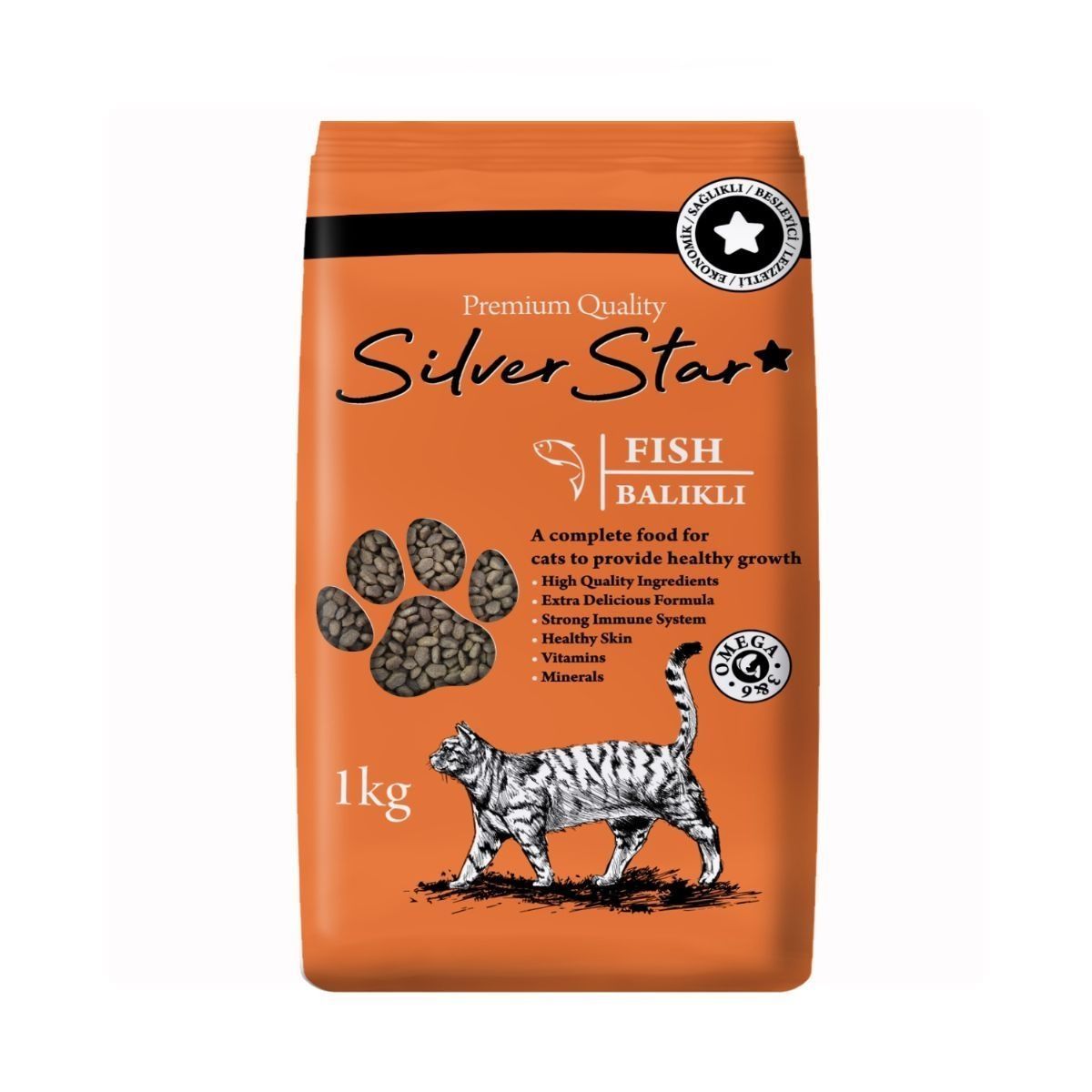 Yetişkin Kedi Mamaları |  Silver Star Balıklı Yetişkin Kedi Maması 1 Kg  | sstar-14 | 